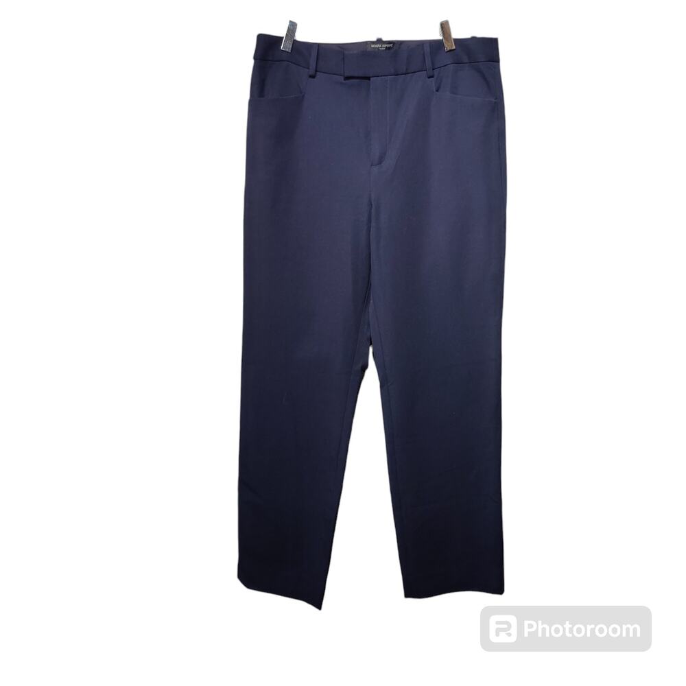 Banana Republic Dark Navy Straight-Leg Trousers